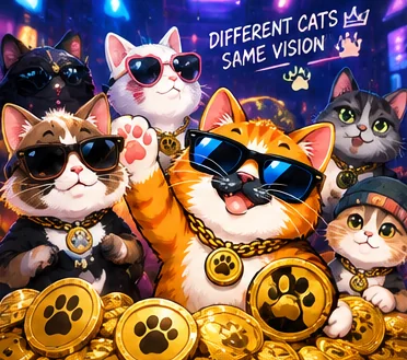 A crew of cats in sunglasses and gold chains